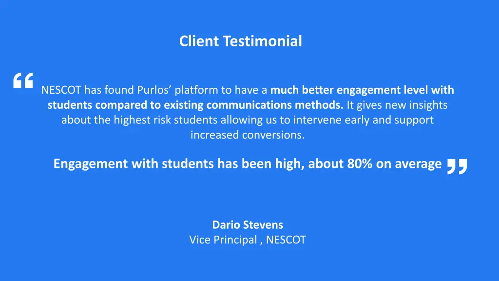 client testimonial