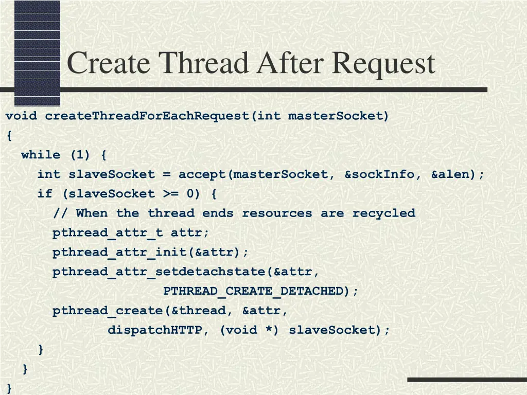 create thread after request
