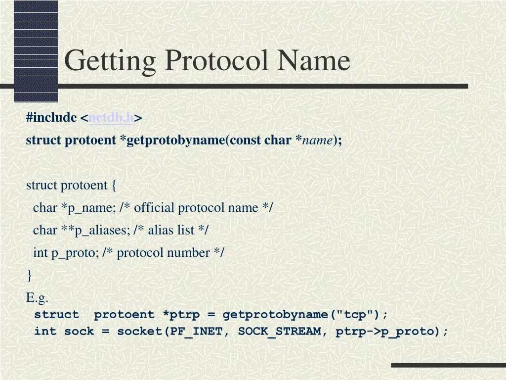 getting protocol name