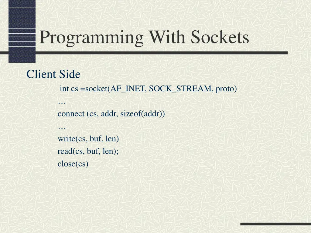 programming with sockets