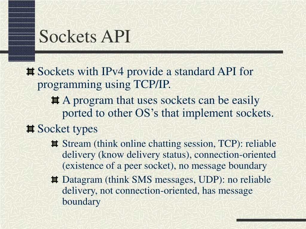 sockets api 1