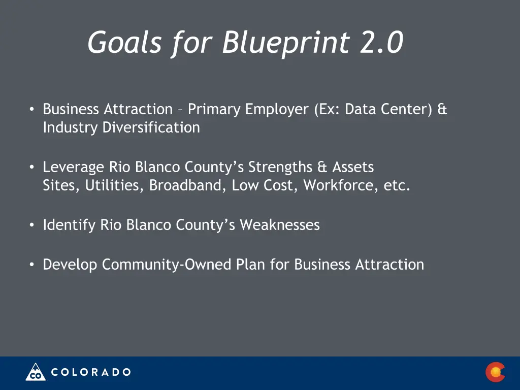 goals for blueprint 2 0