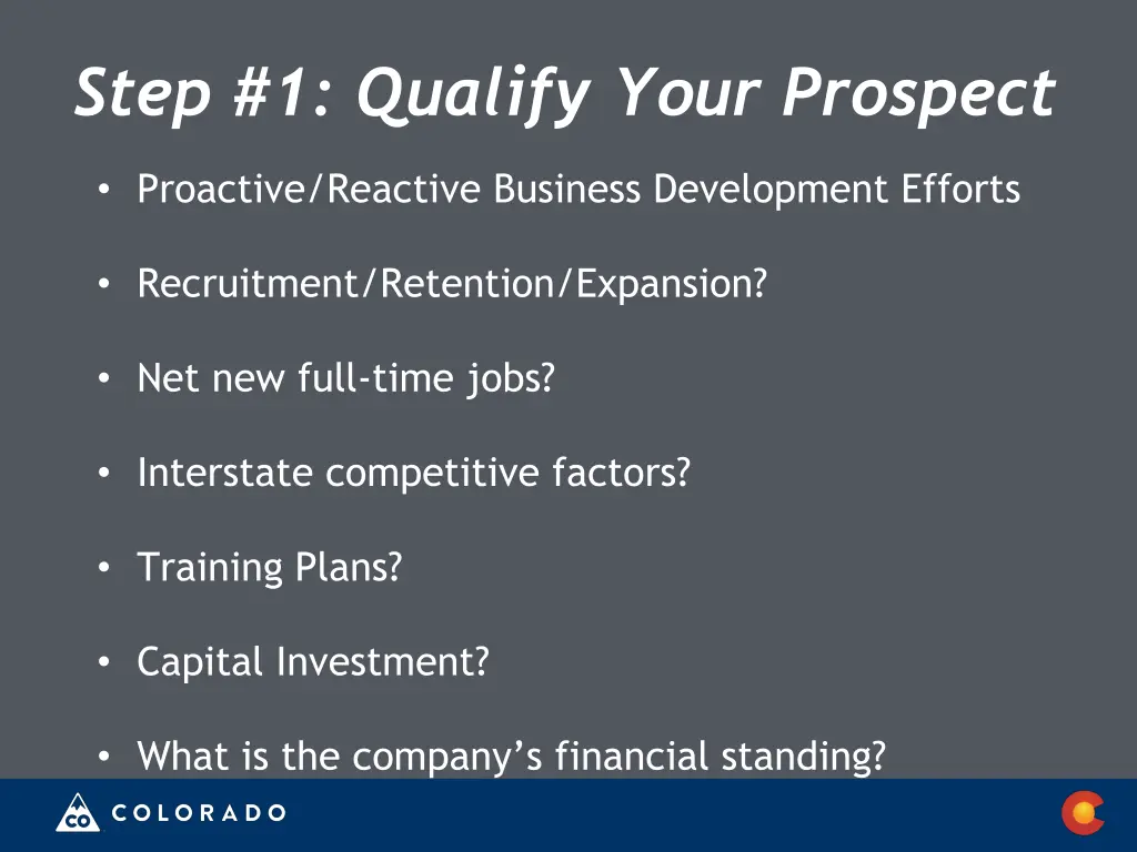 step 1 qualify your prospect