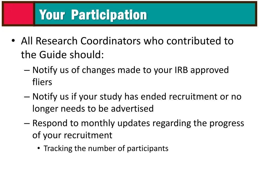 your your participation participation