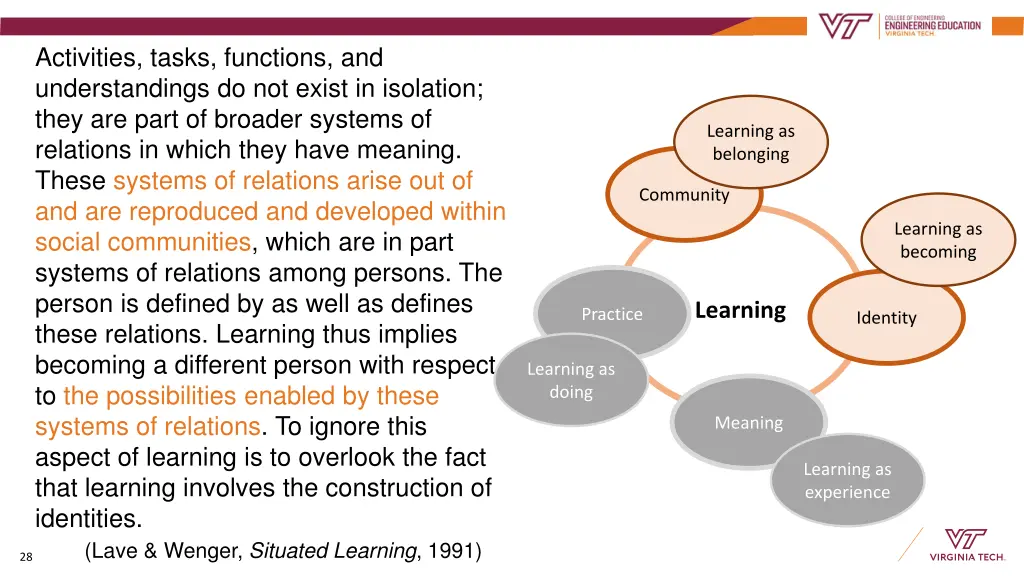 activities tasks functions and understandings