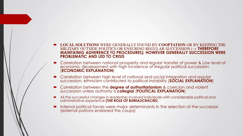 local solutions were generally found