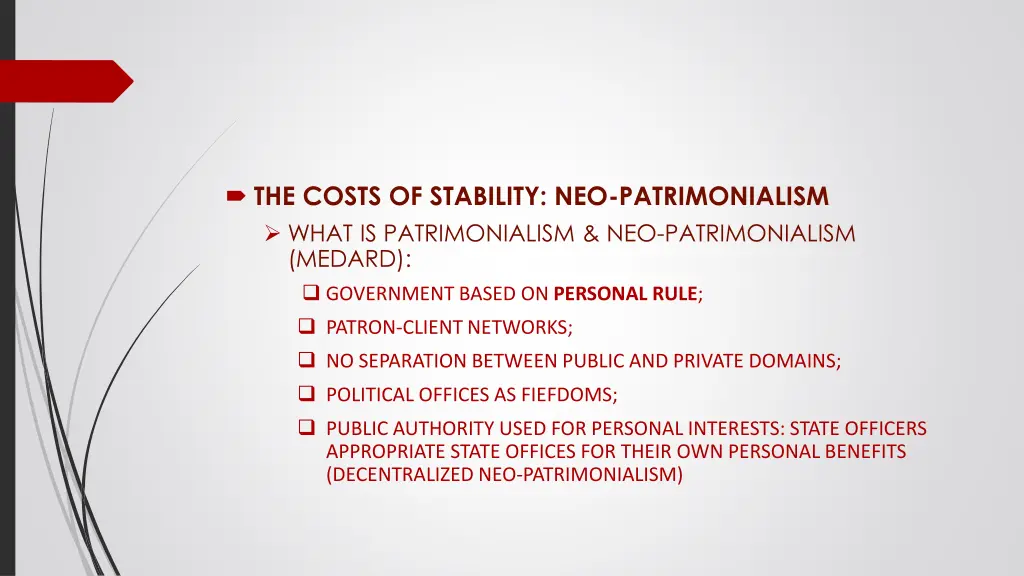 the costs of stability neo patrimonialism what