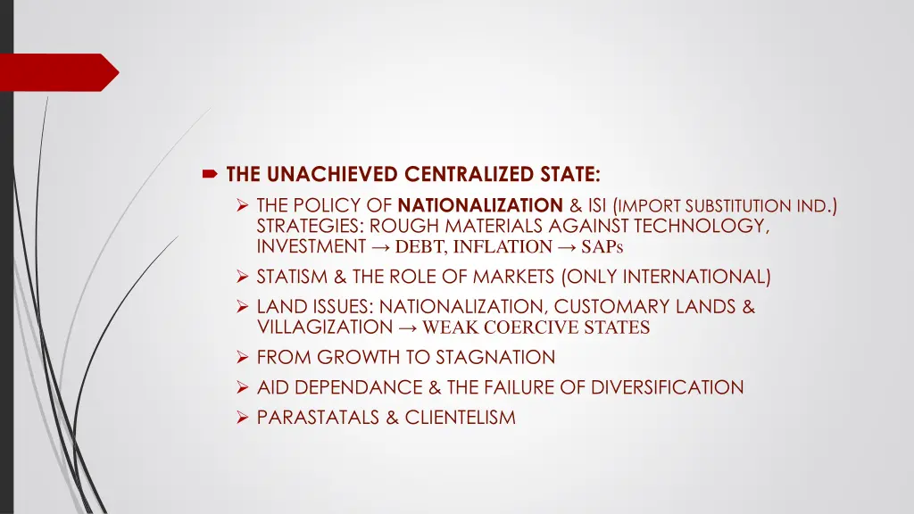 the unachieved centralized state the policy