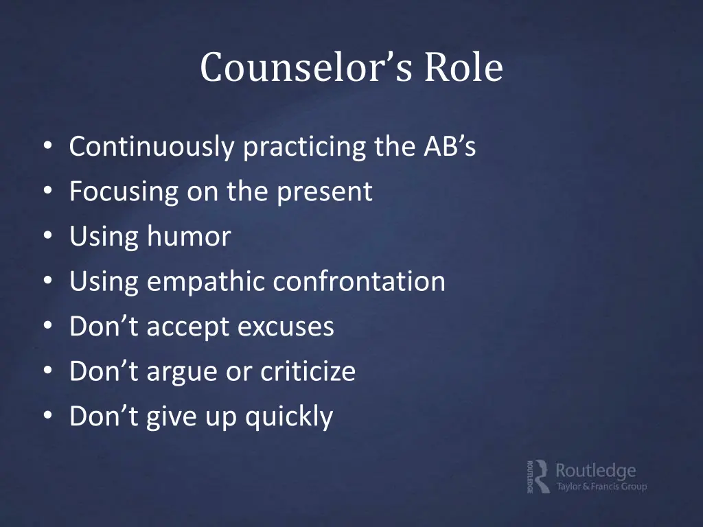 counselor s role