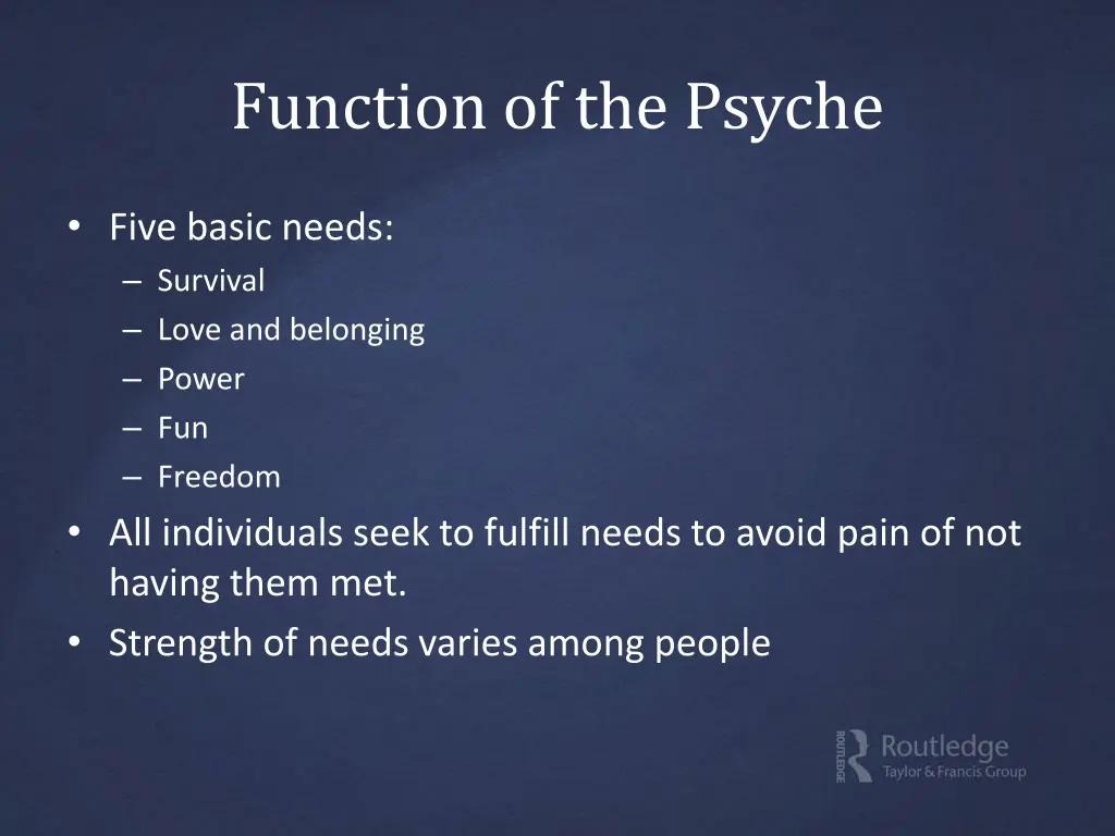 function of the psyche