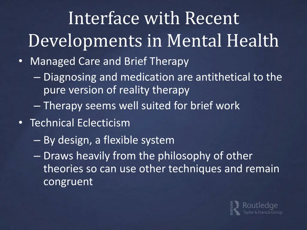 interface with recent developments in mental 1