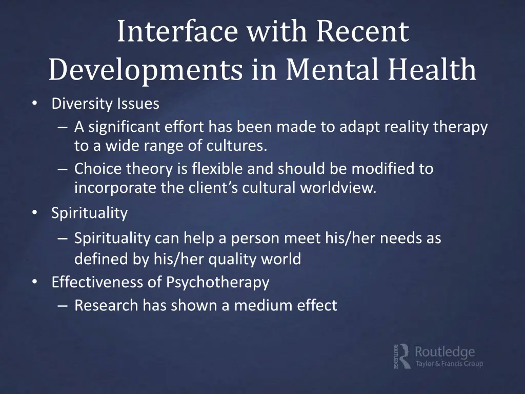 interface with recent developments in mental 2