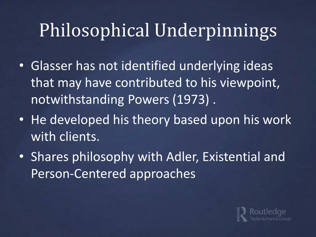 philosophical underpinnings