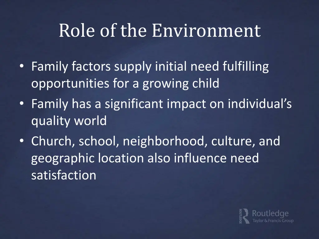 role of the environment