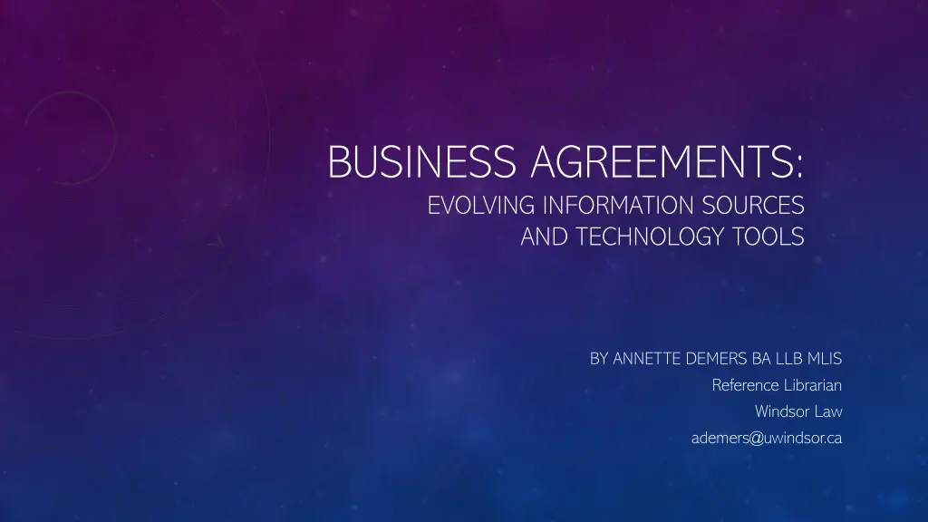 business agreements evolving information sources 1