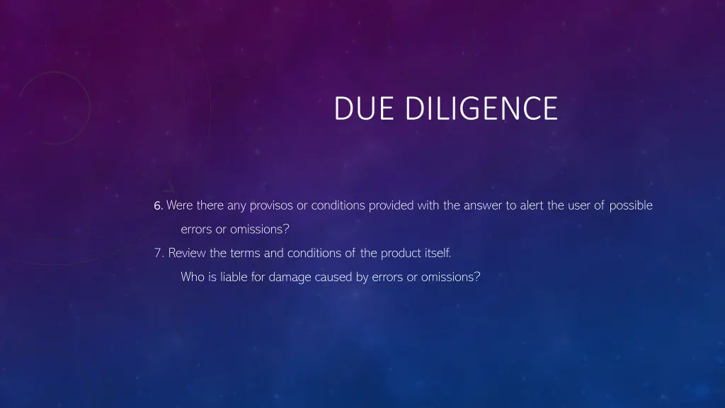 due diligence 3