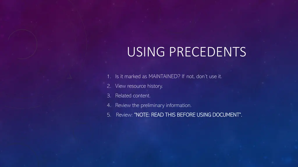 using precedents