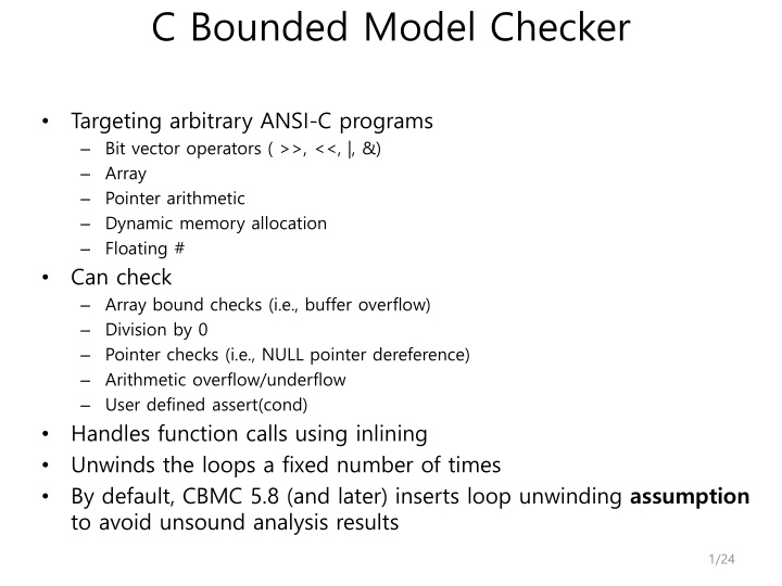 c bounded model checker