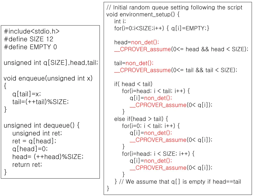 initial random queue setting following the script