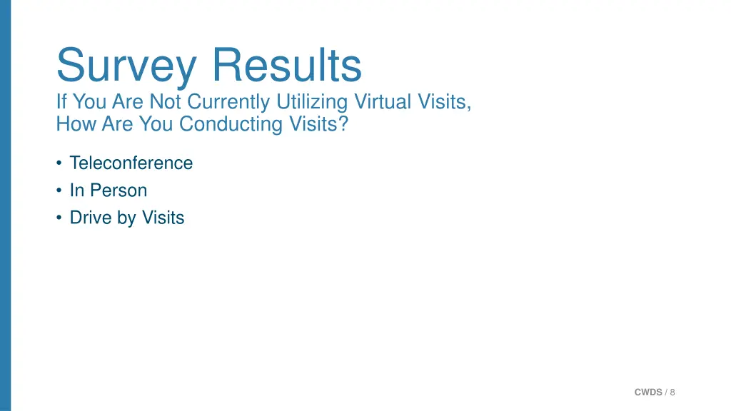 survey results if you are not currently utilizing