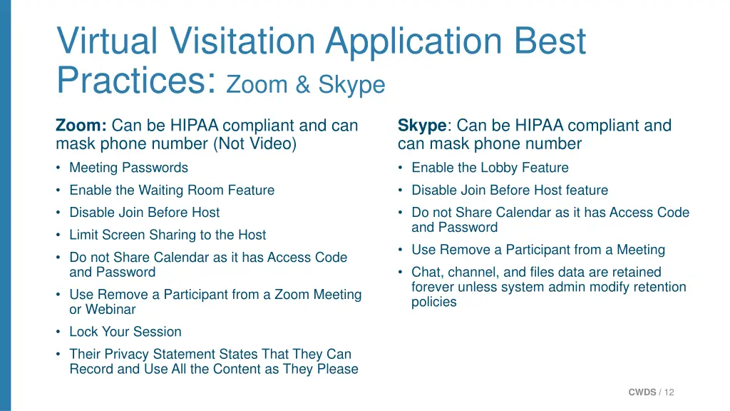 virtual visitation application best practices