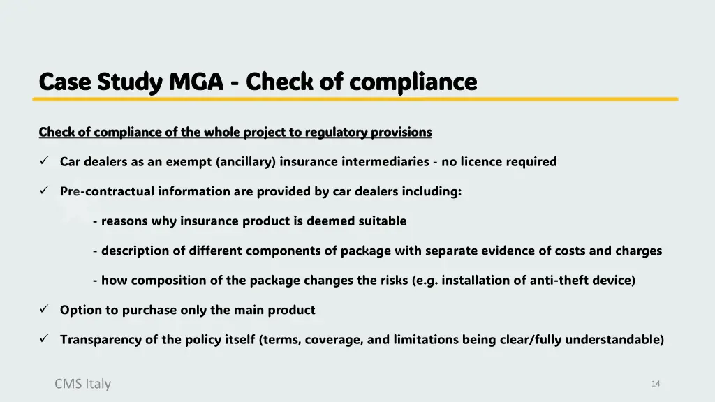 case study mga case study mga check of compliance