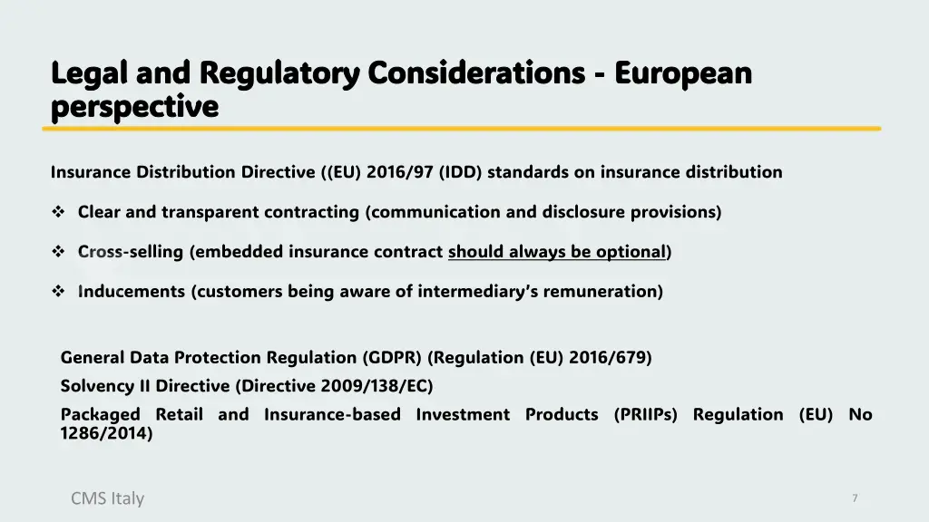 legal and regulatory considerations legal
