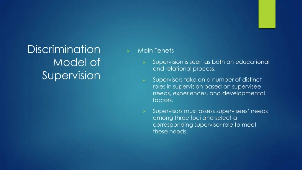 discrimination model of supervision