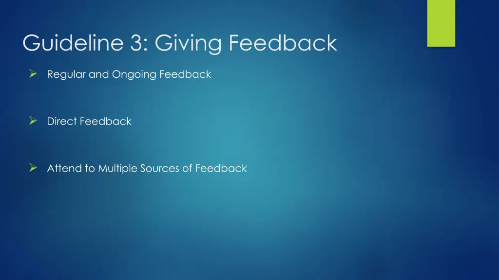 guideline 3 giving feedback