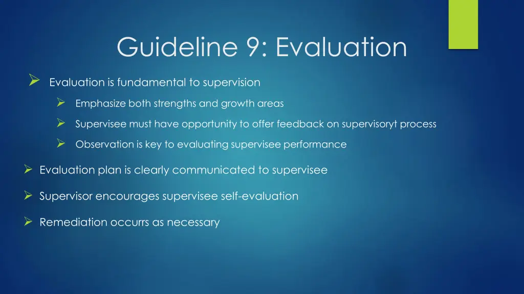 guideline 9 evaluation evaluation is fundamental