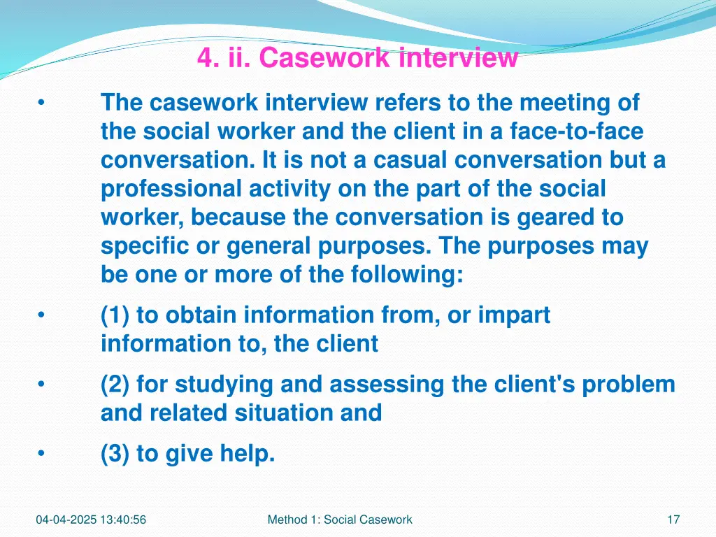 4 ii casework interview 4