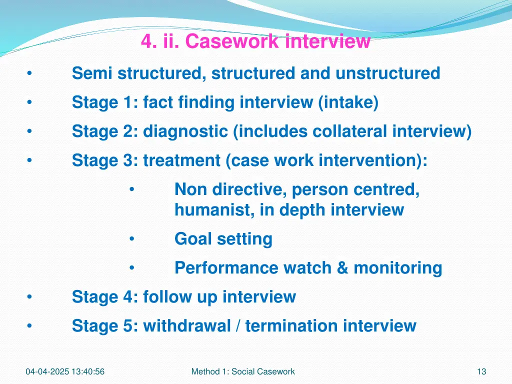 4 ii casework interview
