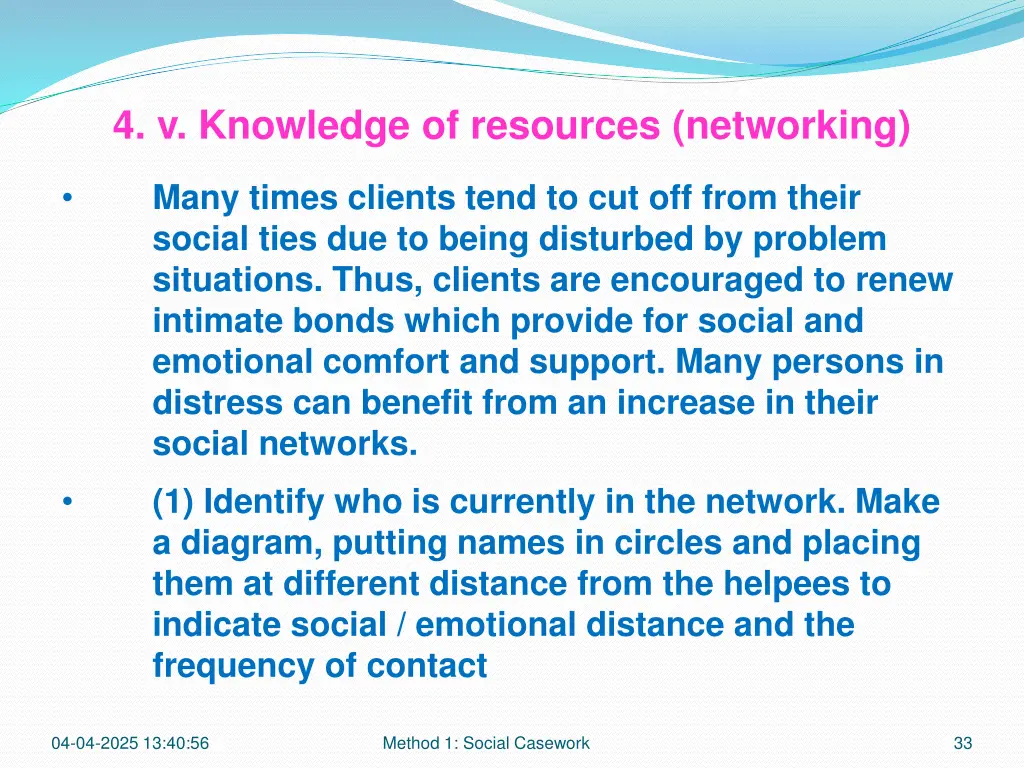 4 v knowledge of resources networking