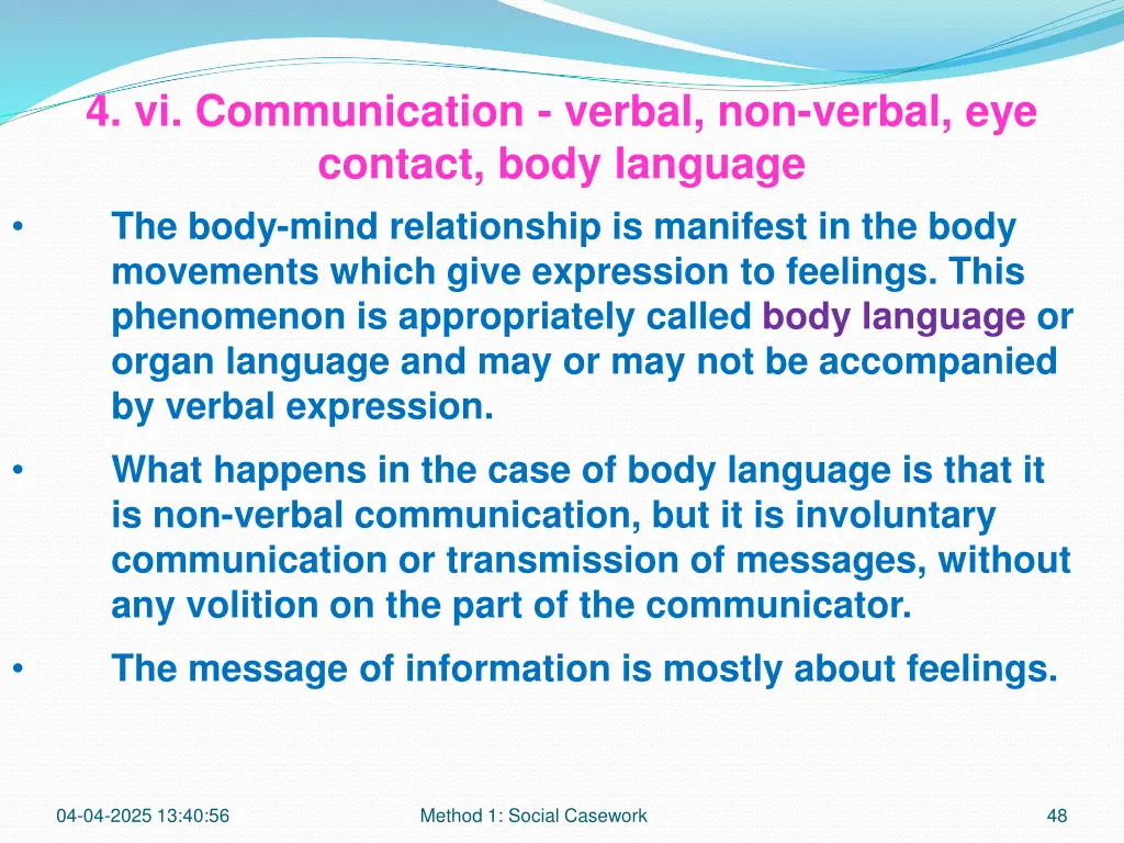 4 vi communication verbal non verbal eye contact 12