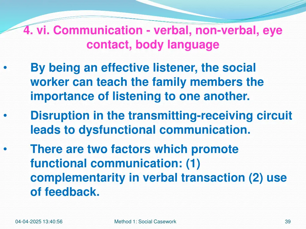 4 vi communication verbal non verbal eye contact 3