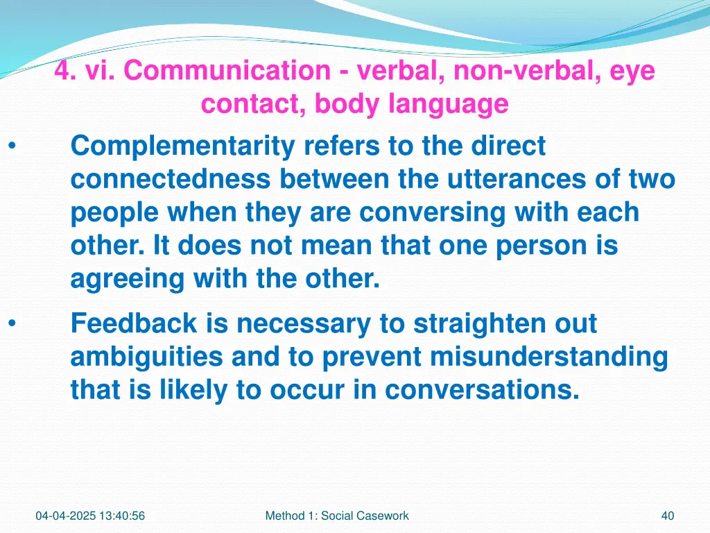 4 vi communication verbal non verbal eye contact 4