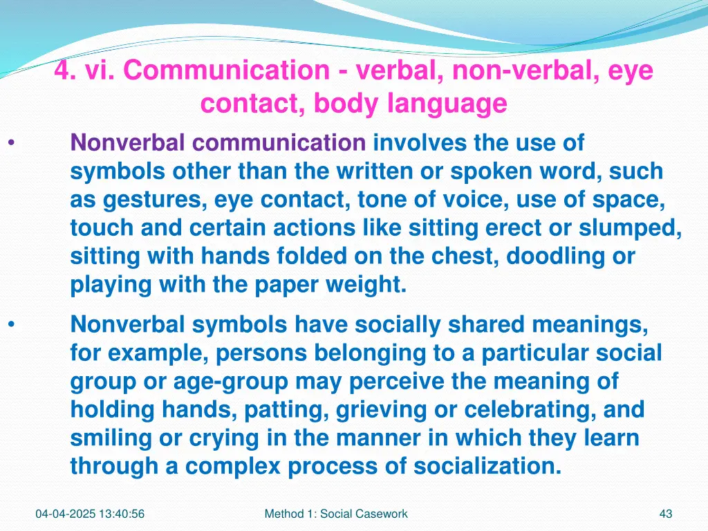 4 vi communication verbal non verbal eye contact 7