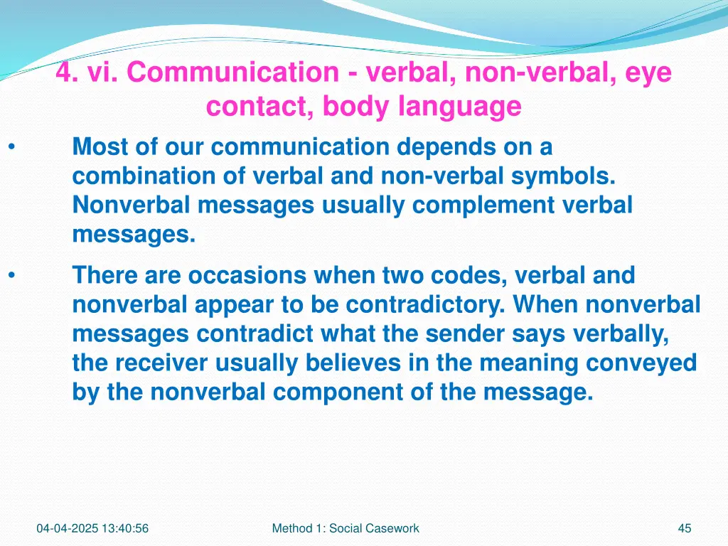 4 vi communication verbal non verbal eye contact 9