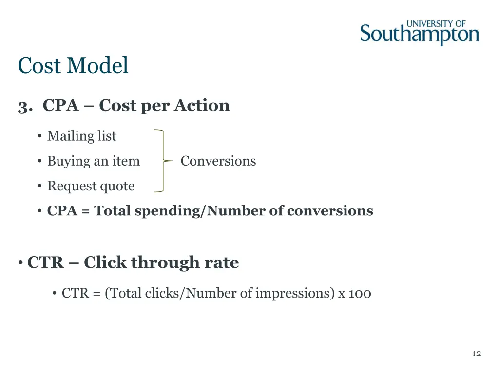 cost model 1