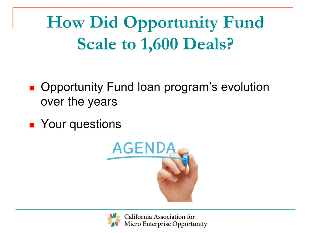 how did opportunity fund scale to 1 600 deals