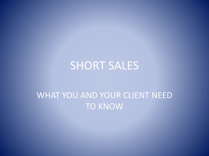 short sales