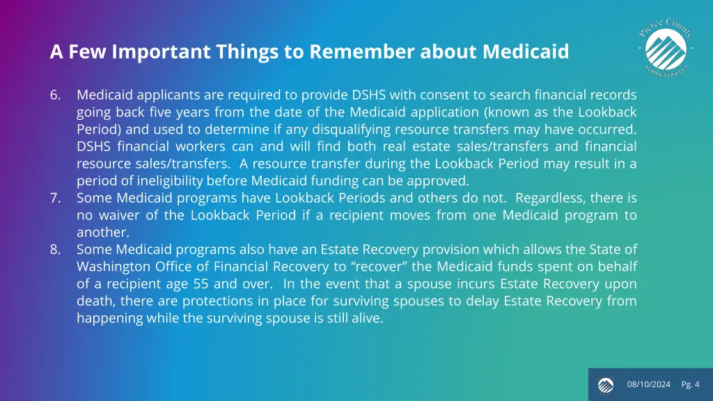 a few important things to remember about medicaid 1