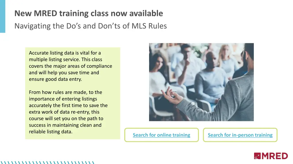 new mred training class now available navigating