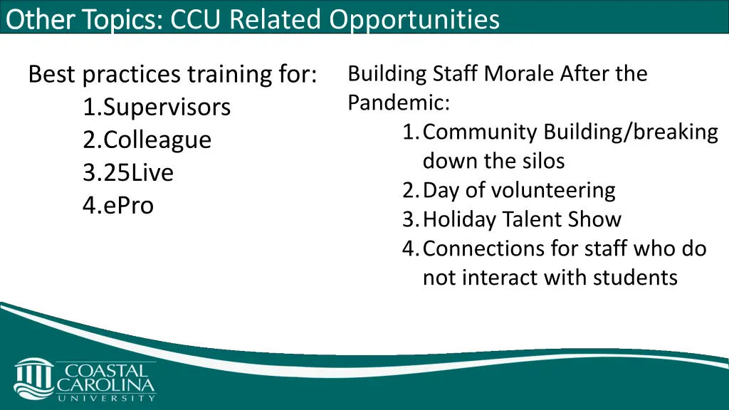 other topics other topics ccu related