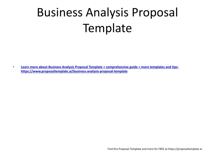 business analysis proposal template