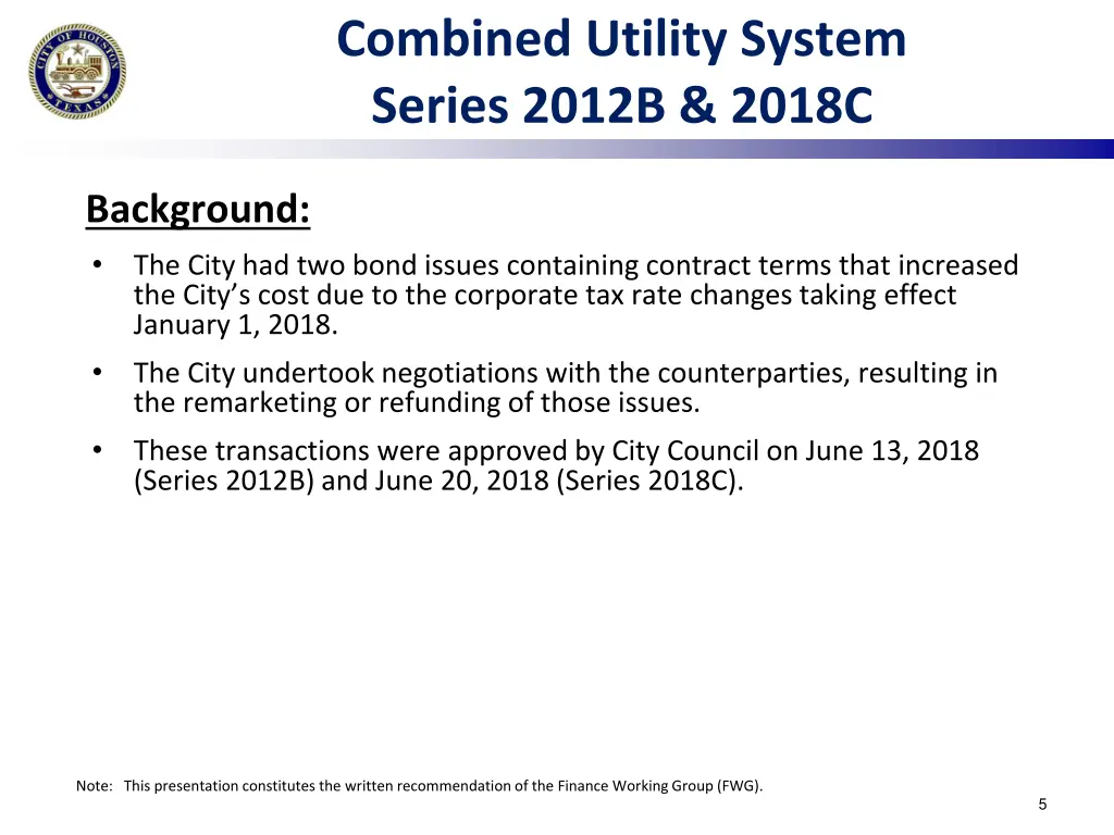 combined utility system series 2012b 2018c