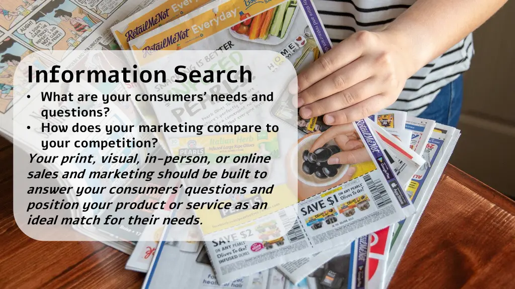 information search what are your consumers needs