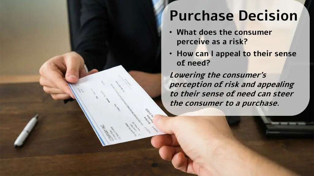purchase decision what does the consumer perceive