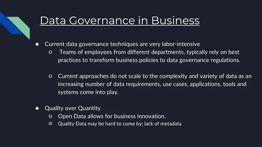 data governance in business