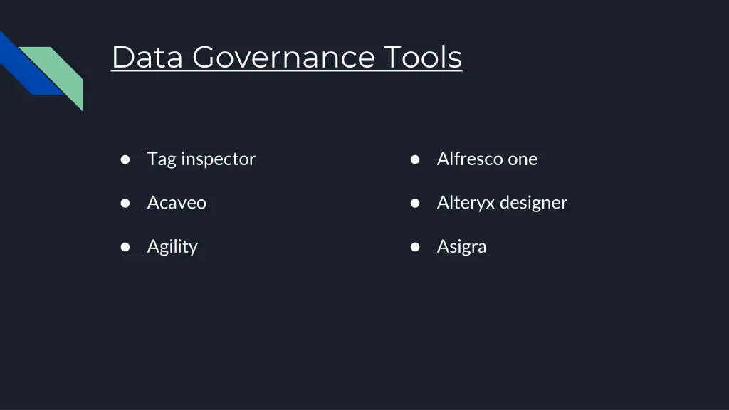 data governance tools